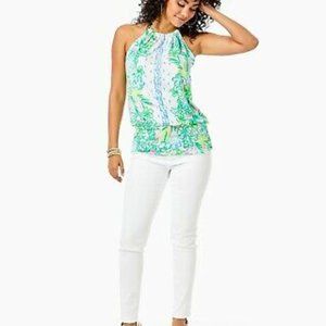 NWT Lilly Pulitzer Bowen Top Resort White Coconut Row size M